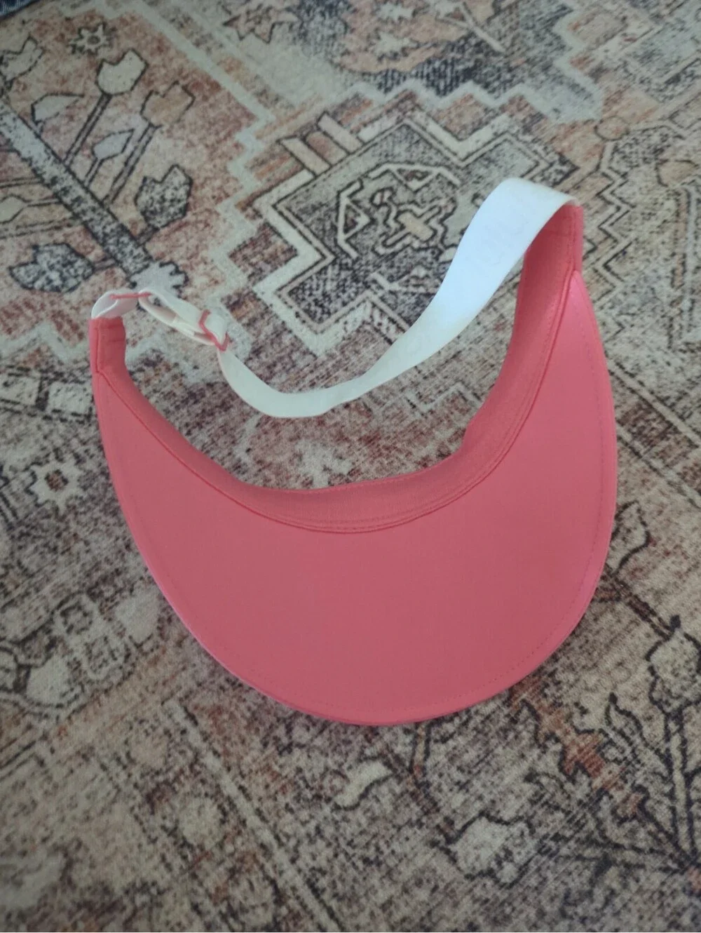 Lululemon Fast Paced Wide Band Running Visor Coral Elastic Back